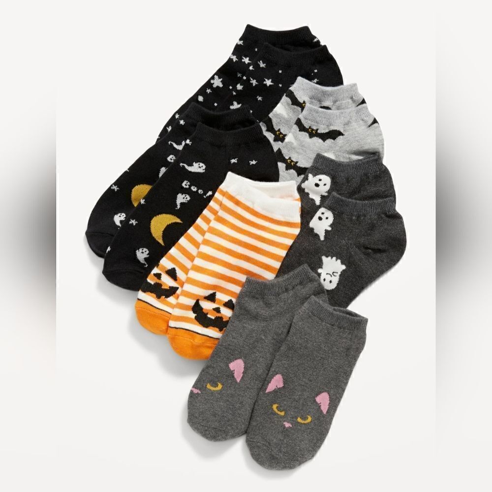 Brand New Printed 6-Pack Size‎ Large (3Y-5Y) Halloween Unisex Ankle Socks